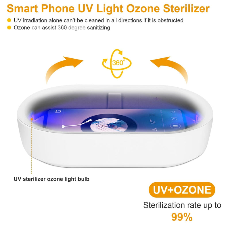 UV Light Sanitizer Box Portable 10w Phone Wireless Charging Disinfection Lamp Face Masks & PPE - DailySale