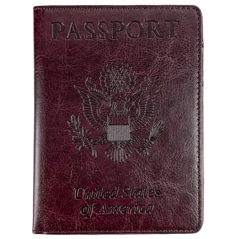 Vaccination Card Holder Passport Wallet Bags & Travel Dark Brown - DailySale