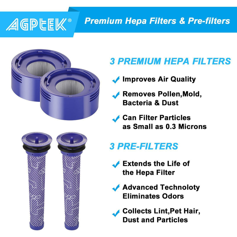 Vacuum Replacement Post Pre Motor HEPA Filters Kit Household Appliances - DailySale