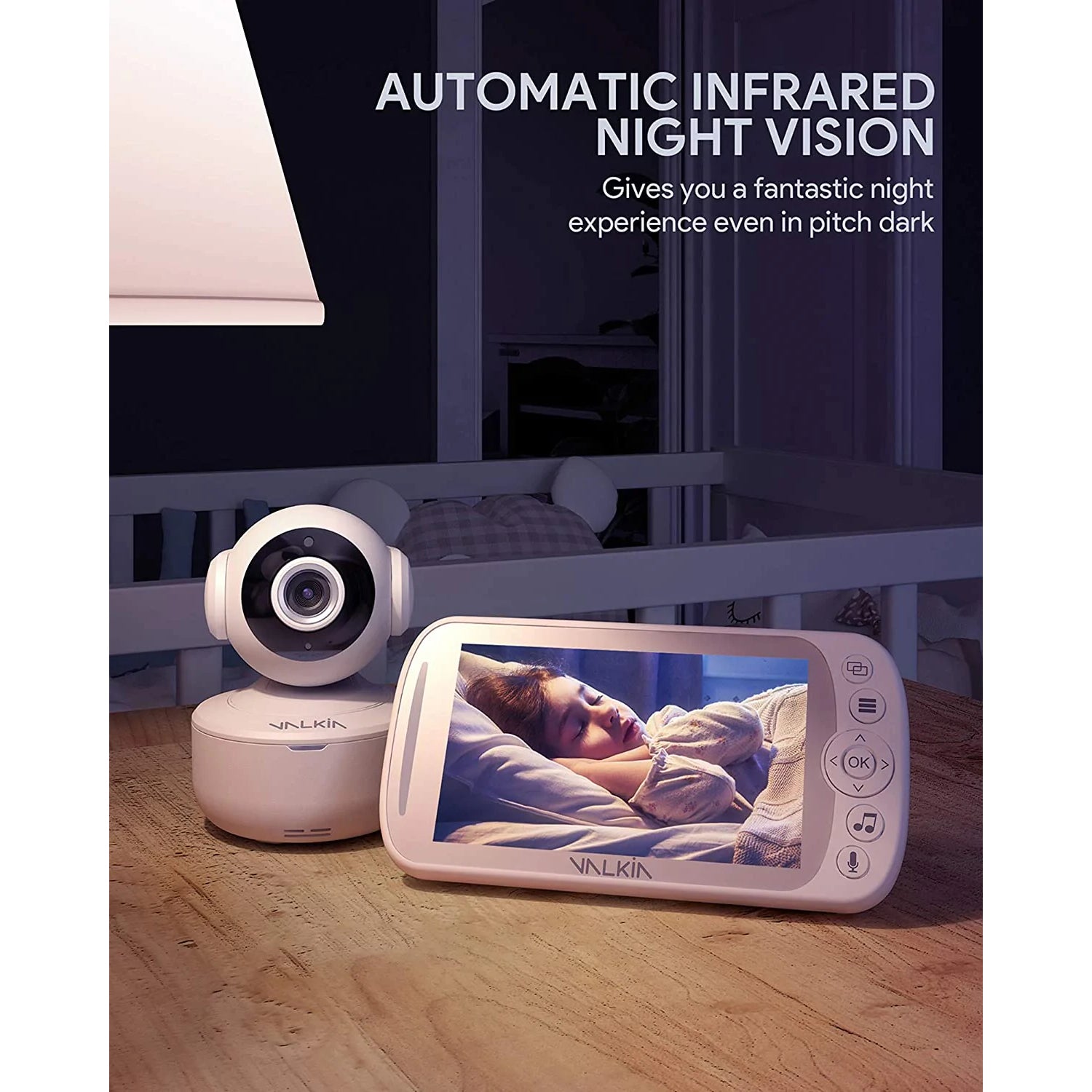 VALKIA 720P 5" HD Display Baby Monitor with Camera & Audio Smart Home & Security - DailySale