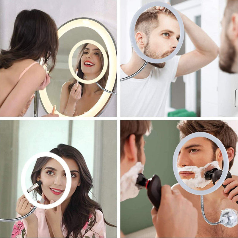 Vanity Mirror 10-Times Magnifying LED Lighted Make-up Swivel Suction Cup Compact Folding Beauty & Personal Care - DailySale