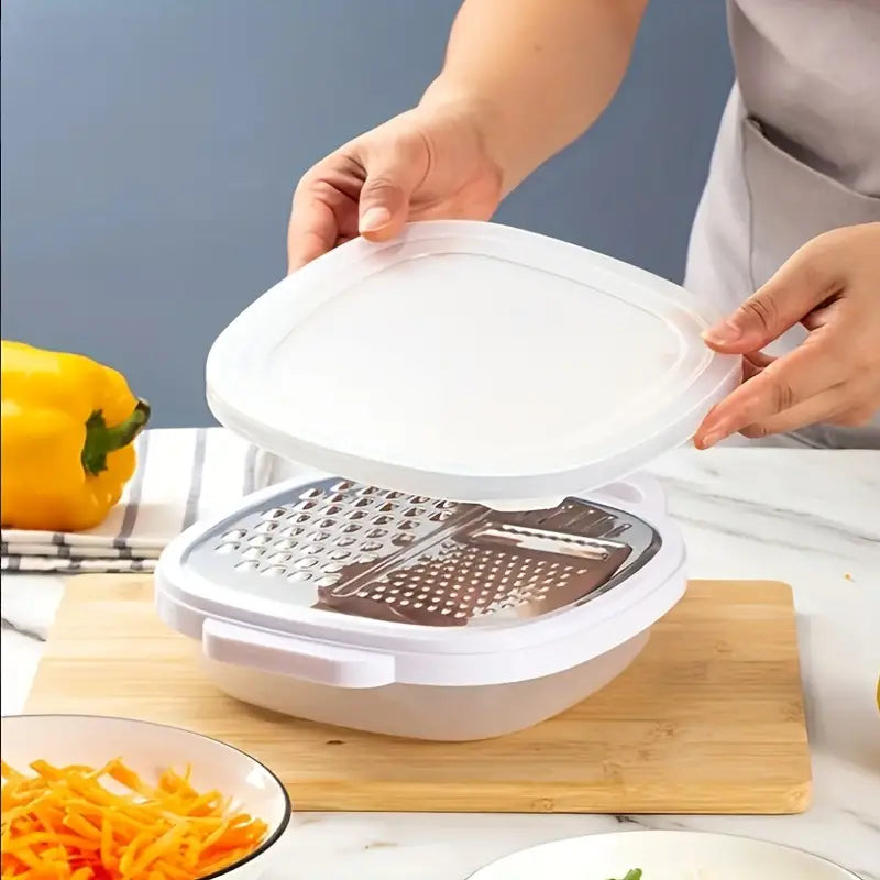 Vegetable Cutter With Lid And Drainer Basket Kitchen Tools & Gadgets - DailySale