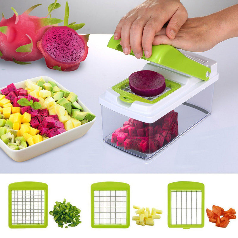 Vegetable Slicer Set with 3 Blades Stainless Steel Food Chopper