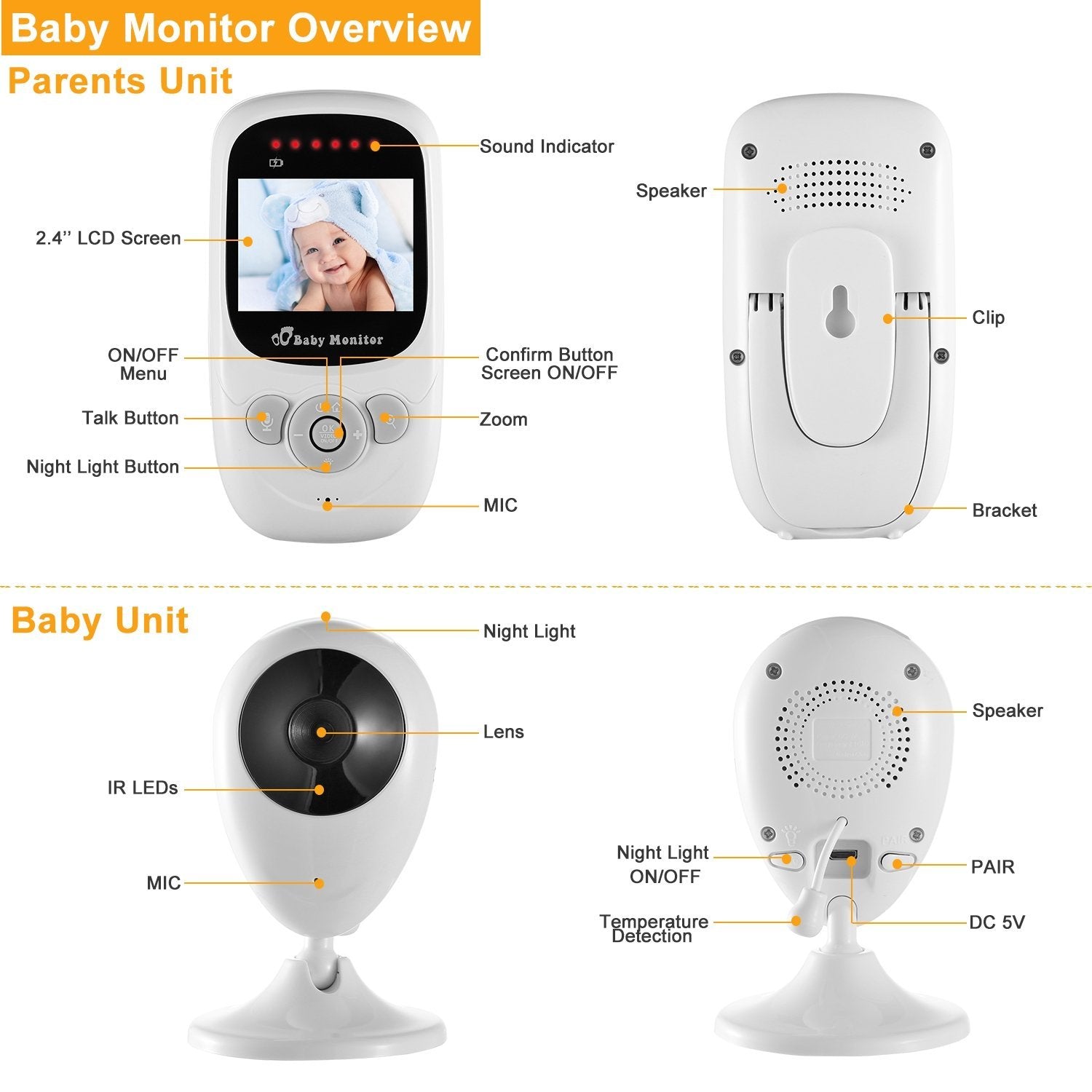 Video Baby with Digital Camera Infrared Night Viion Baby - DailySale