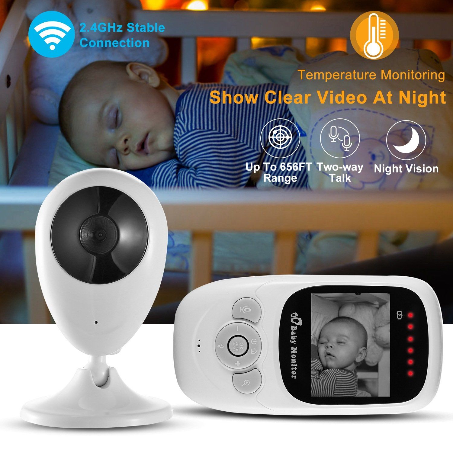 Video Baby with Digital Camera Infrared Night Viion Baby - DailySale