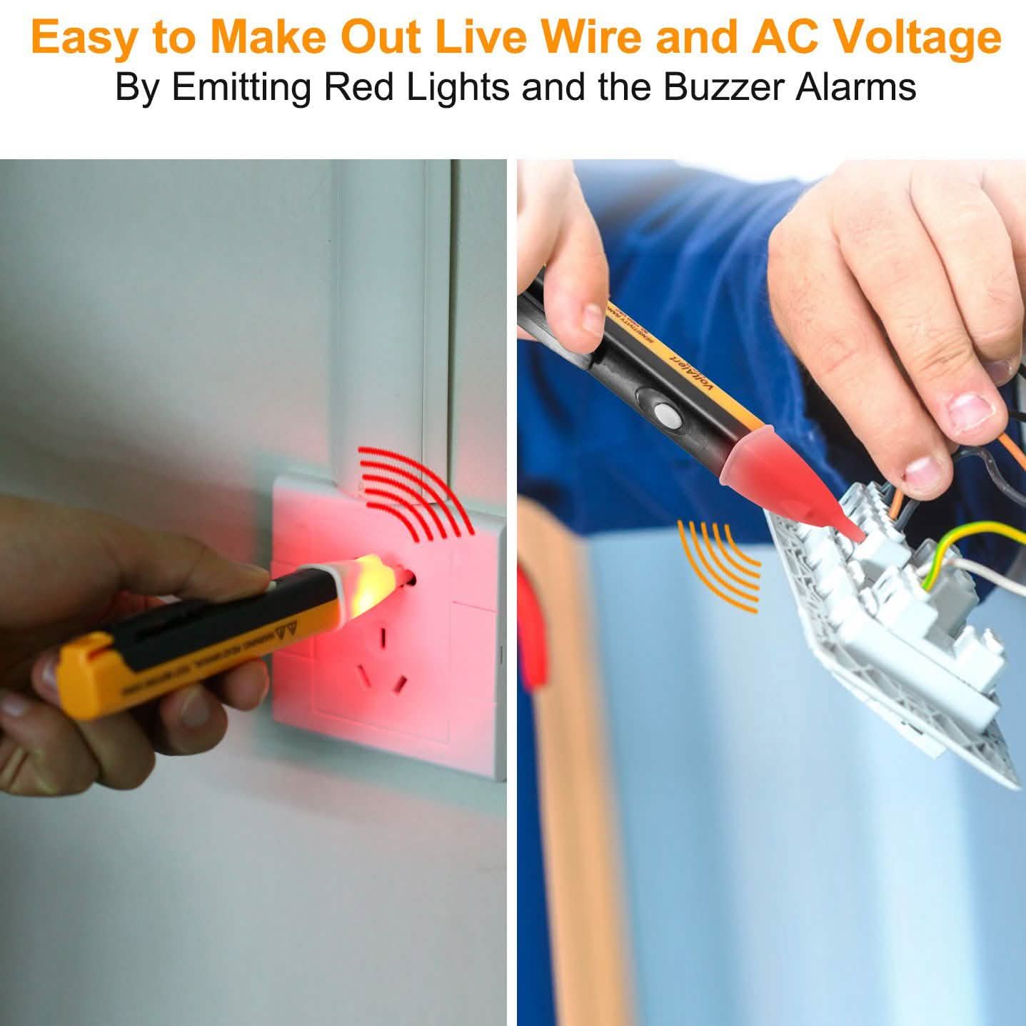 Voltage Tester Detector Pen Non-Contact with Flashlight Household Batteries & Electrical - DailySale