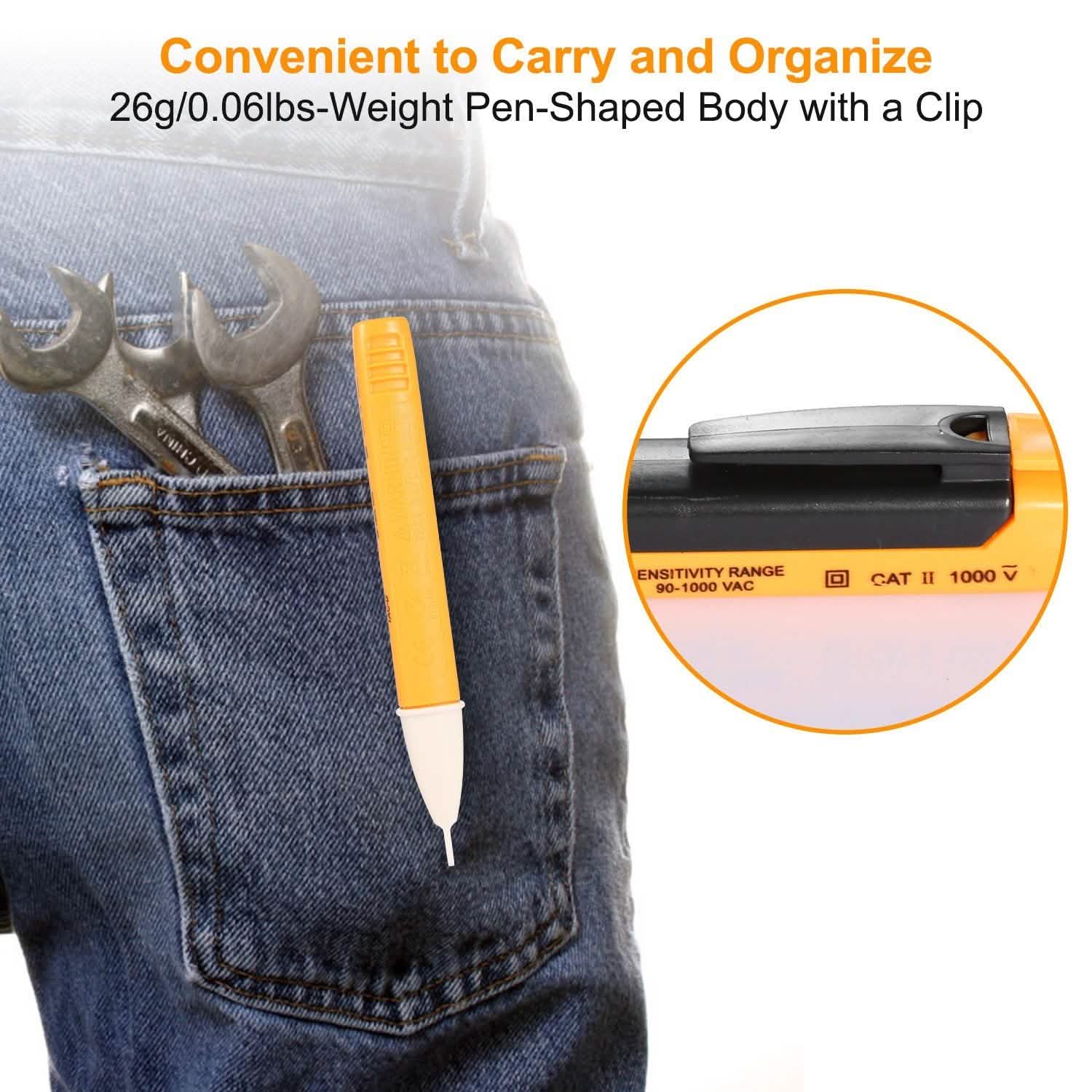 Voltage Tester Detector Pen Non-Contact with Flashlight Household Batteries & Electrical - DailySale