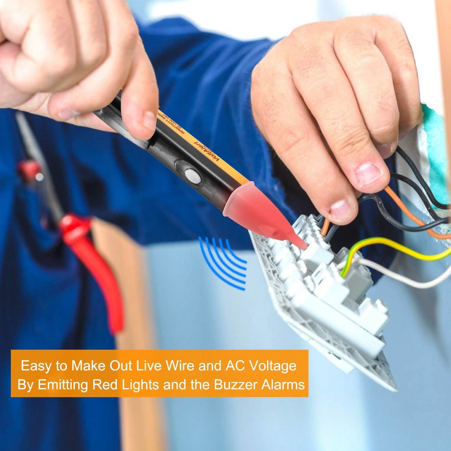 Voltage Tester Detector Pen Non-Contact with Flashlight Household Batteries & Electrical - DailySale