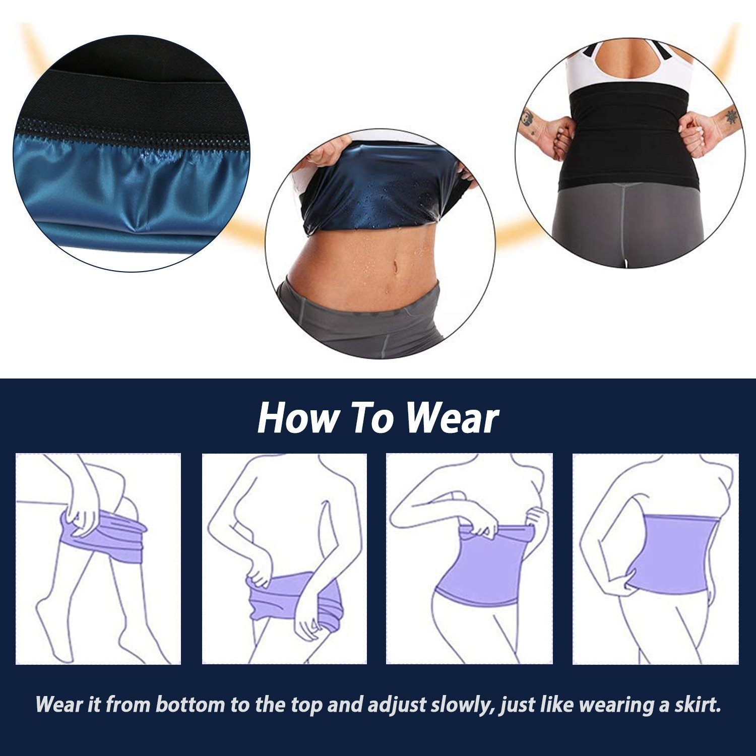 Waist Trimmer Women Sauna Sweat Wraps Waist Slimming Trainer Belt Fitness - DailySale