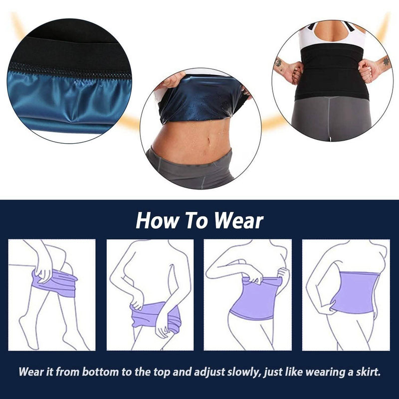 Waist Trimmer Women Sauna Sweat Wraps Waist Slimming Trainer Belt Fitness - DailySale