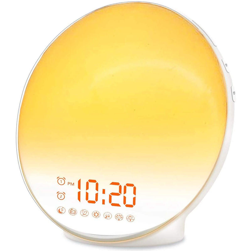 Closeup of Wake Up Light Sunrise Alarm Clock shown, available at Dailysale