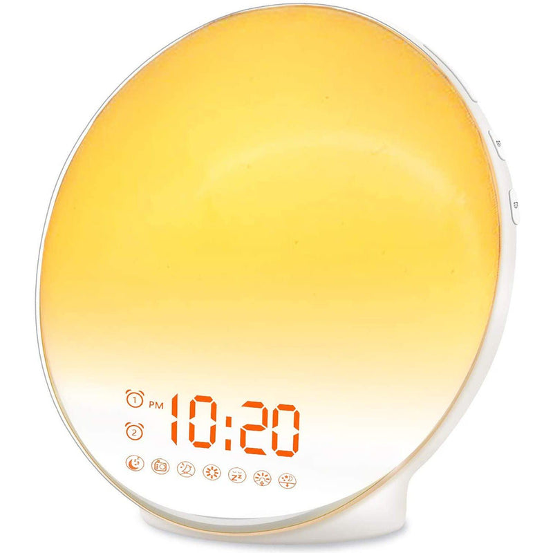 Closeup of Wake Up Light Sunrise Alarm Clock shown, available at Dailysale