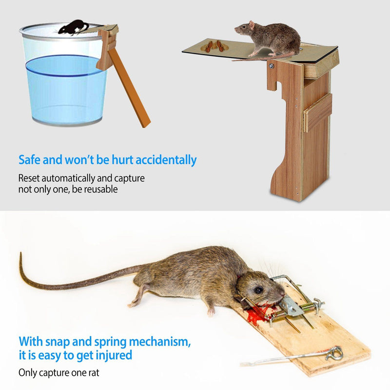 4 Pcs Mouse Trap, Reusable Rat Trap With Powerful Spring And