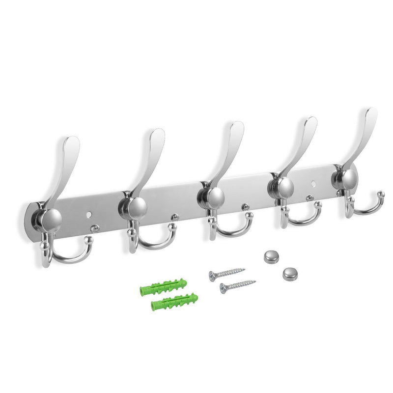 Wall Mount Coat 15 Hooks Stainless Steel Clothes Hanger Rack Closet & Storage - DailySale