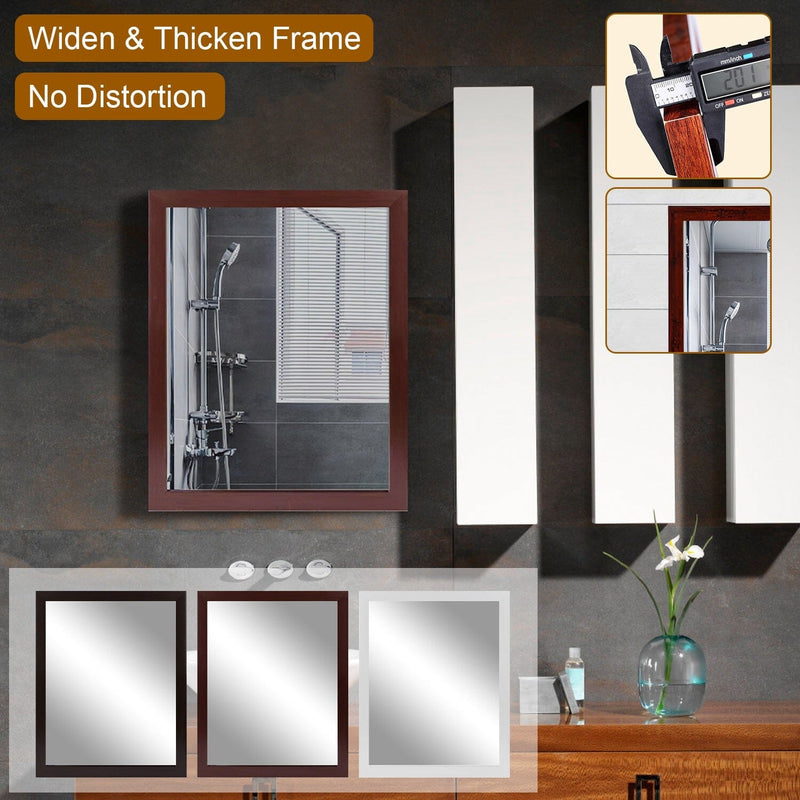 Wall Mount Mirror Wood-Like Frame Rectangle Modern Hanging Mirror Furniture & Decor - DailySale