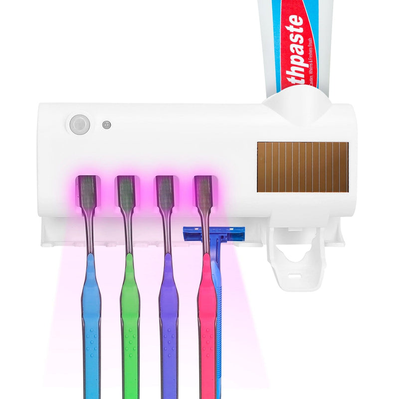 Wall Mounted Toothbrush Sanitizer Holder IR Induction UV Sanitization Rack Face Masks & PPE - DailySale