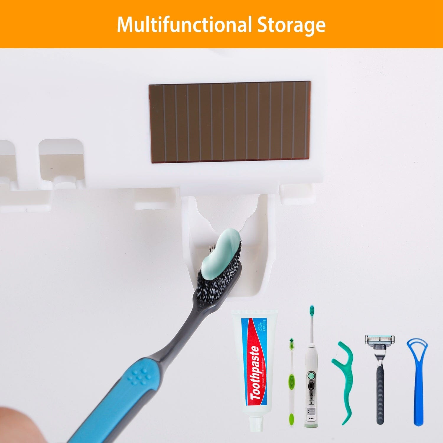 Wall Mounted Toothbrush Sanitizer Holder IR Induction UV Sanitization Rack Face Masks & PPE - DailySale