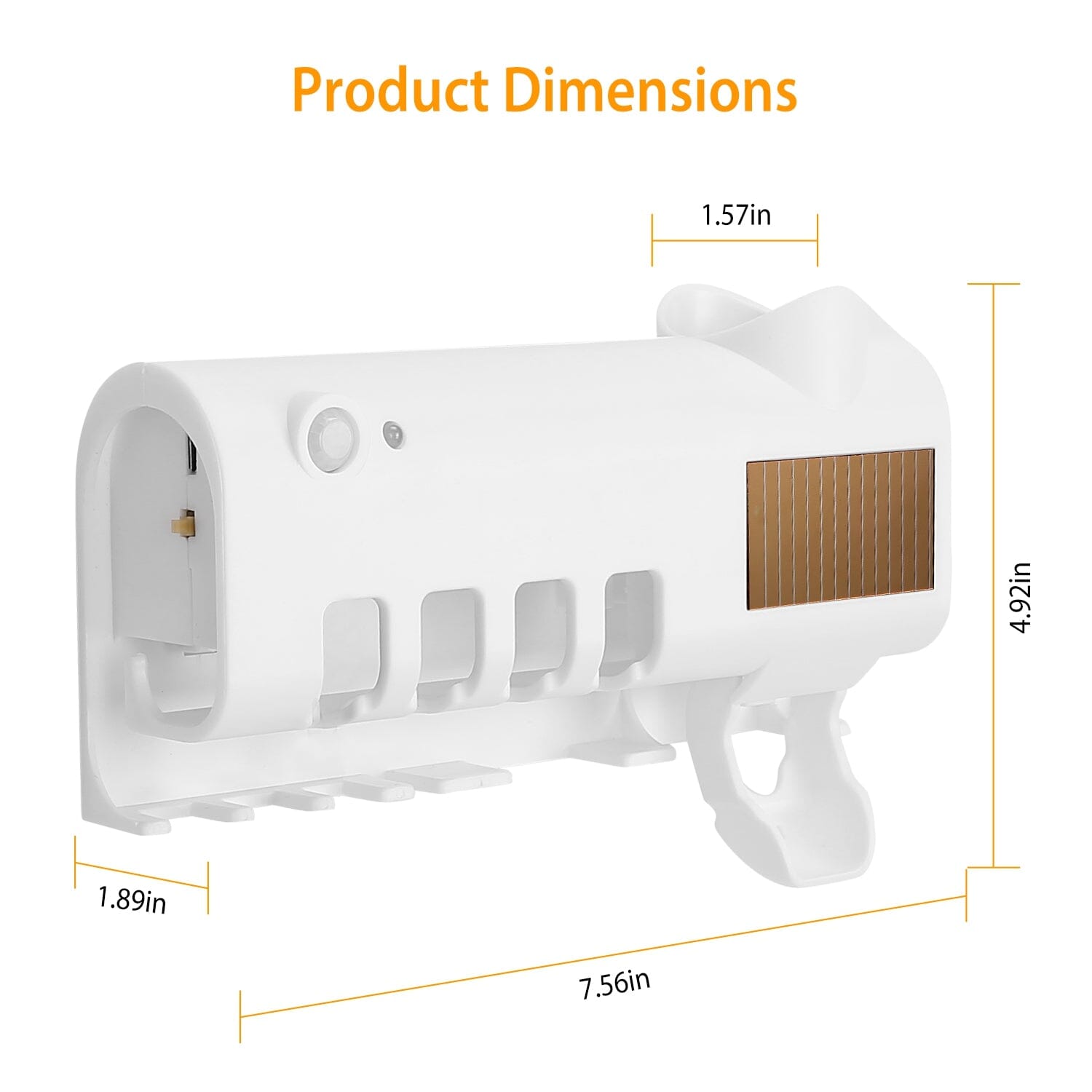 Wall Mounted Toothbrush Sanitizer Holder IR Induction UV Sanitization Rack Face Masks & PPE - DailySale