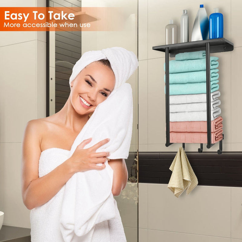 Wall Mounted Towel Rack for Rolled Towels Bath - DailySale