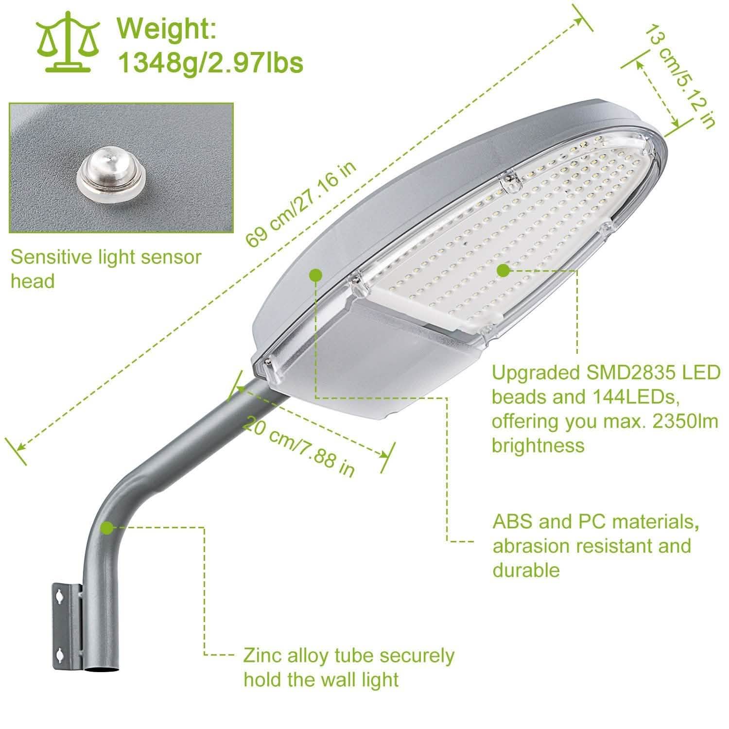 Wall Pack LED Lights 144LEDs Photocell Sensor Street Lamp IP65 Waterproof Lighting & Decor - DailySale