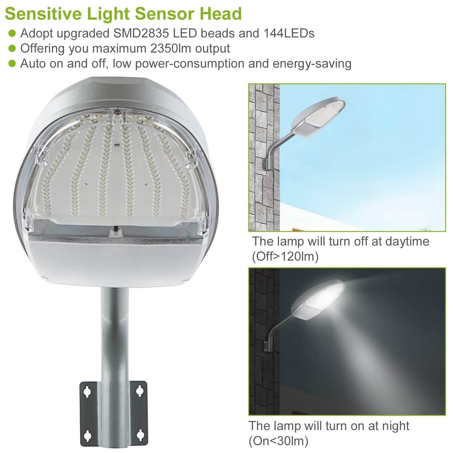Wall Pack LED Lights 144LEDs Photocell Sensor Street Lamp IP65 Waterproof Lighting & Decor - DailySale