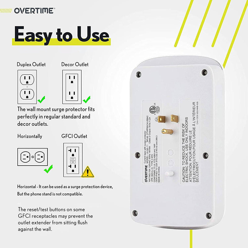 Wall Plate Power USB Outlet 6 Outlet & 4 USB Port Household Batteries & Electrical - DailySale