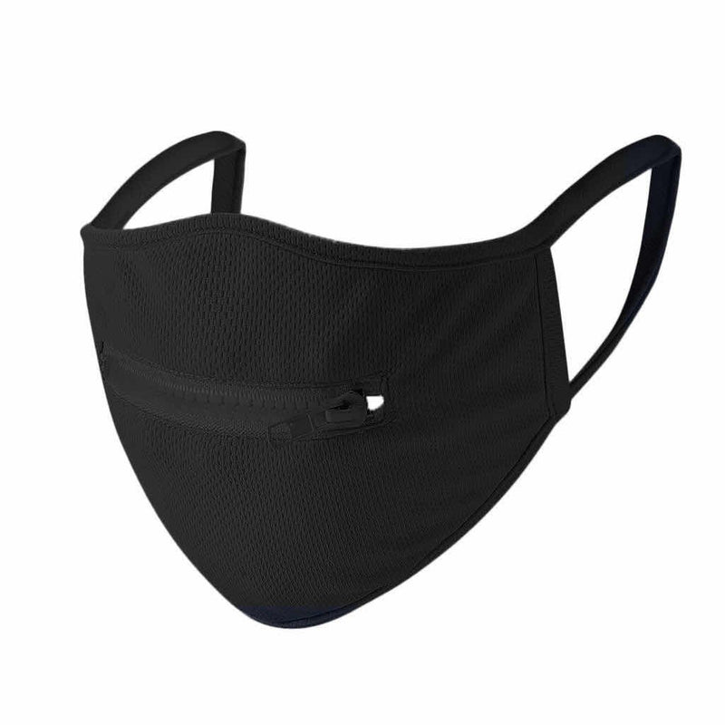 Washable Zipper Mask - 6 Patterns Face Masks & PPE Black - DailySale