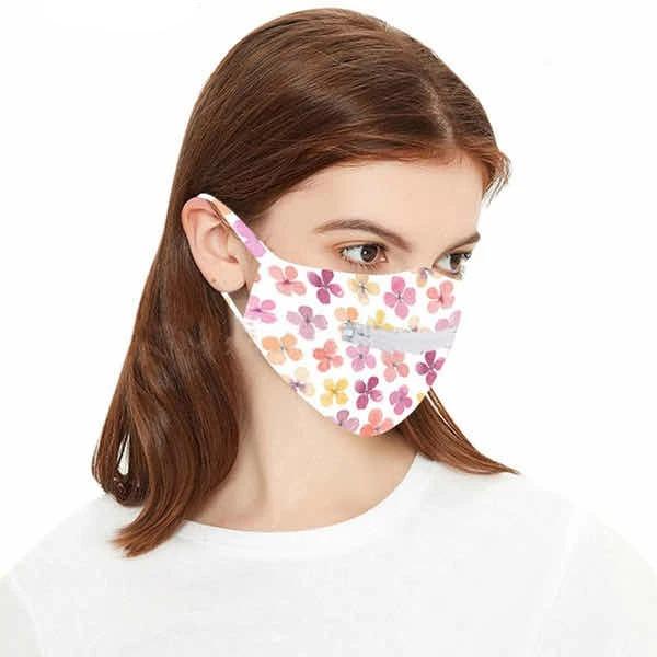 Washable Zipper Mask - 6 Patterns Face Masks & PPE Pink Clover - DailySale