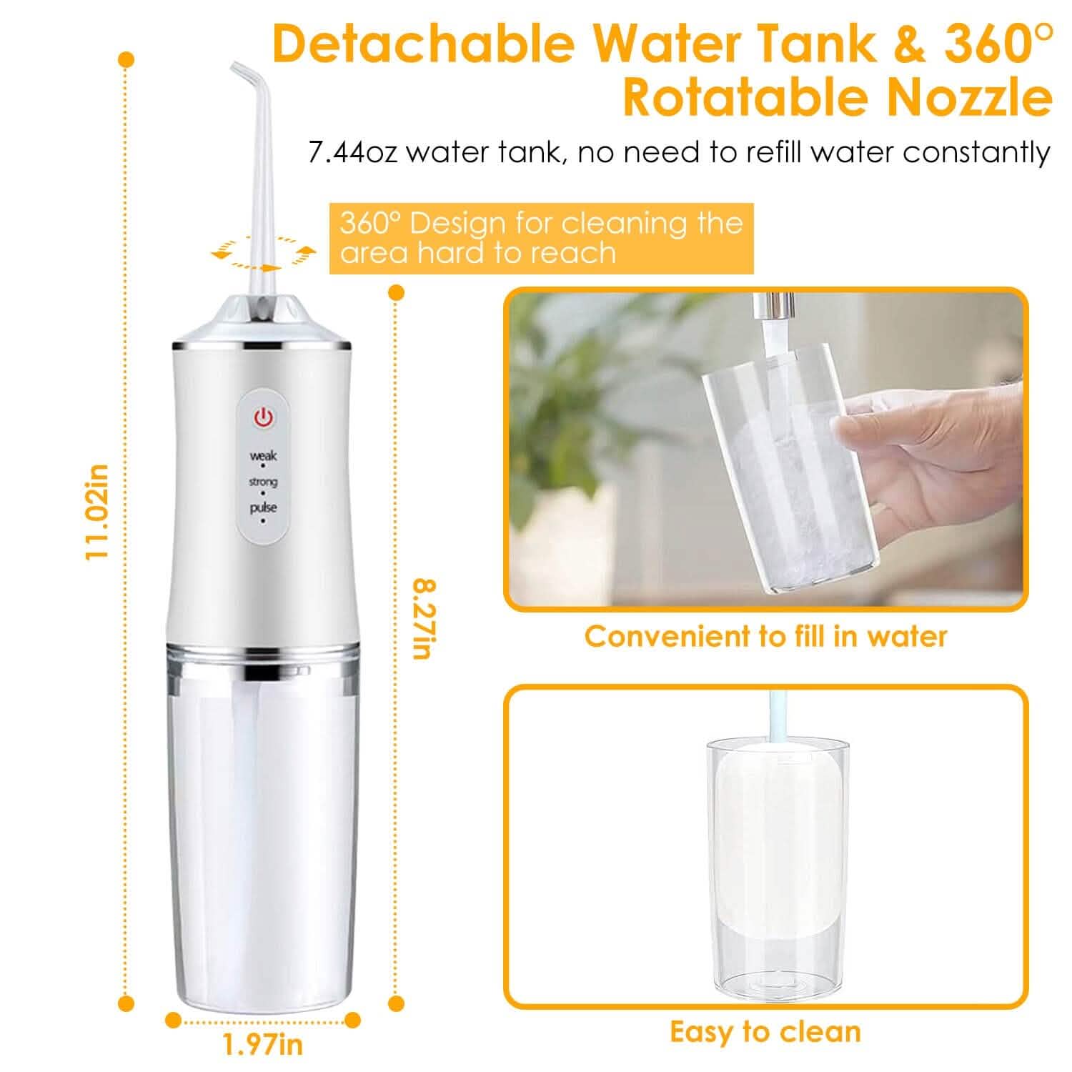 Water Flosser Cordless Dental Oral Irrigator Waterproof Teeth Cleaner Beauty & Personal Care - DailySale