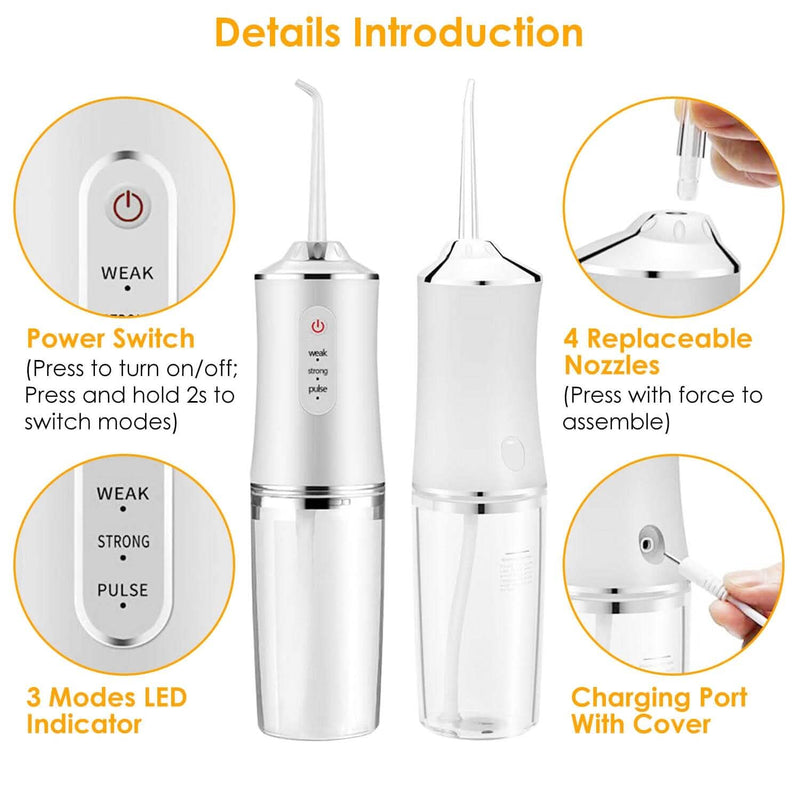 Water Flosser Cordless Dental Oral Irrigator Waterproof Teeth Cleaner Beauty & Personal Care - DailySale