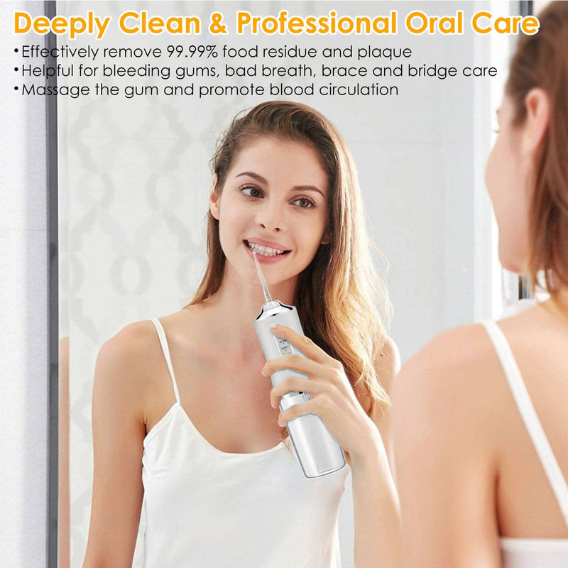 Water Flosser Cordless Dental Oral Irrigator Waterproof Teeth Cleaner Beauty & Personal Care - DailySale