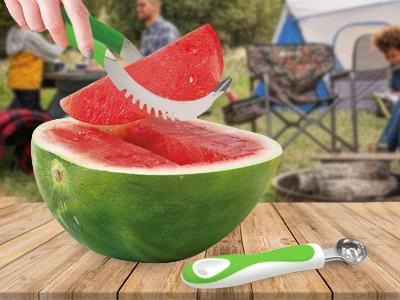 Watermelon Slicer and Bonus Melon Baller Kitchen Essentials - DailySale