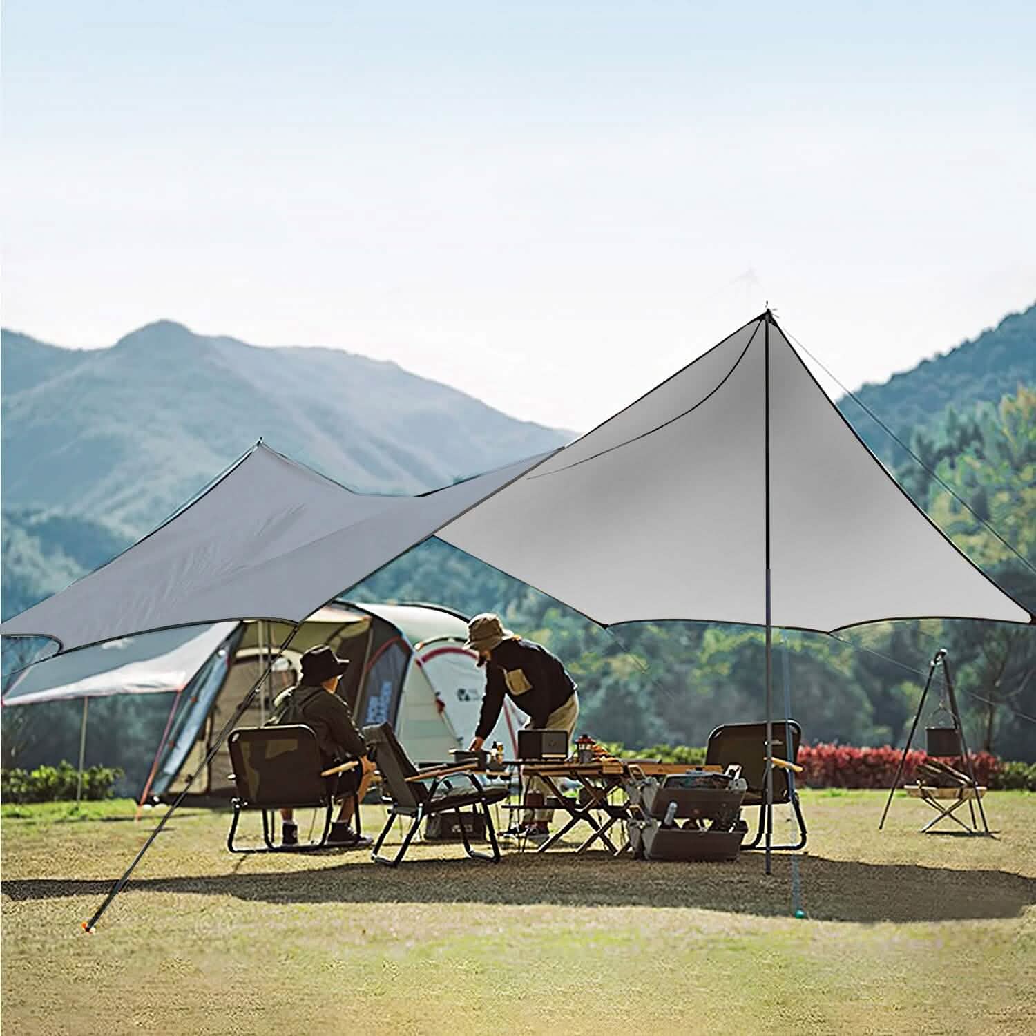 canopy tarp l Waterproof Camping Tarp Kit Tent Canopy Awning Portable Rain Fly