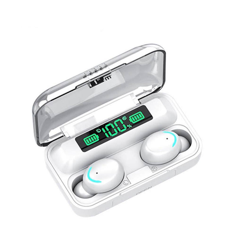 Waterproof Earbuds With Charging Case Headphones & Audio White - DailySale