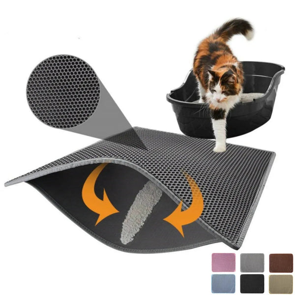 Waterproof EVA Double Layer Cat Litter Trapping Pet Litter Box Mat Clean Pad Pet Supplies - DailySale