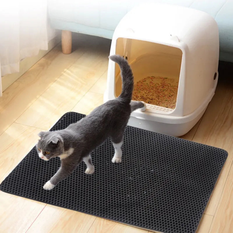 Waterproof EVA Double Layer Cat Litter Trapping Pet Litter Box Mat Clean Pad Pet Supplies - DailySale