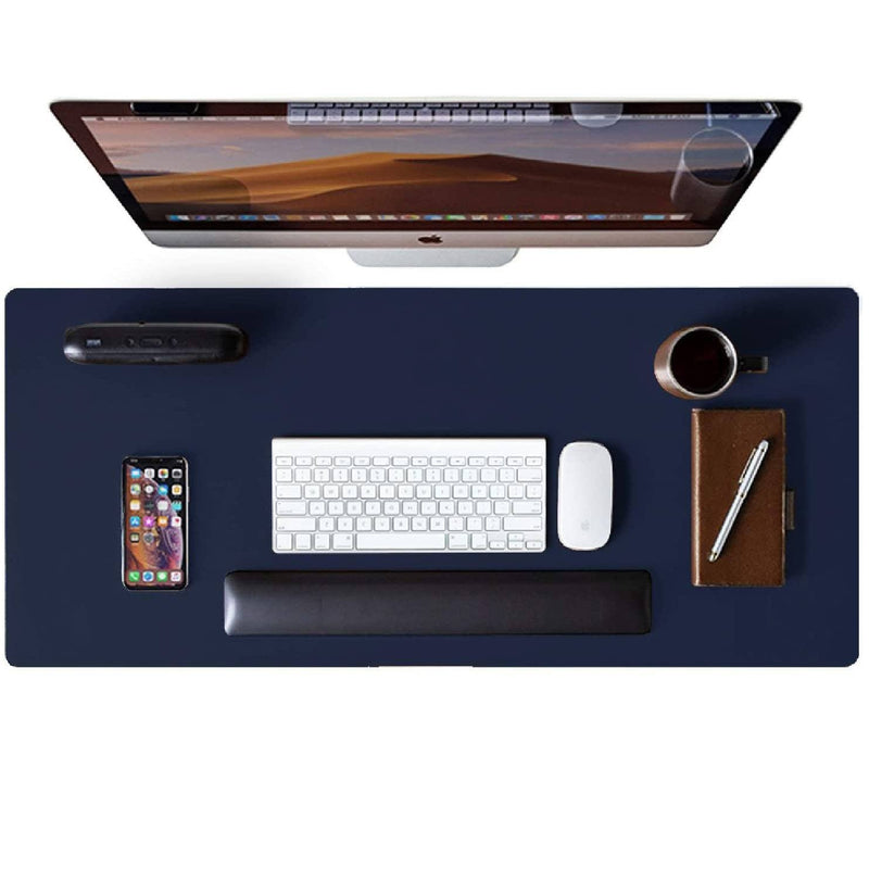 Waterproof Leather Desk Writing Pad for Office and Home Computer Accessories Dark Blue 23.6" x 13.7" - DailySale