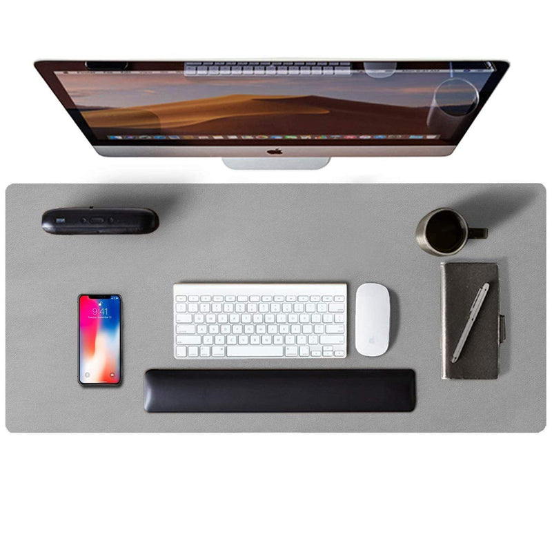 Waterproof Leather Desk Writing Pad for Office and Home Computer Accessories Light Gray 23.6" x 13.7" - DailySale