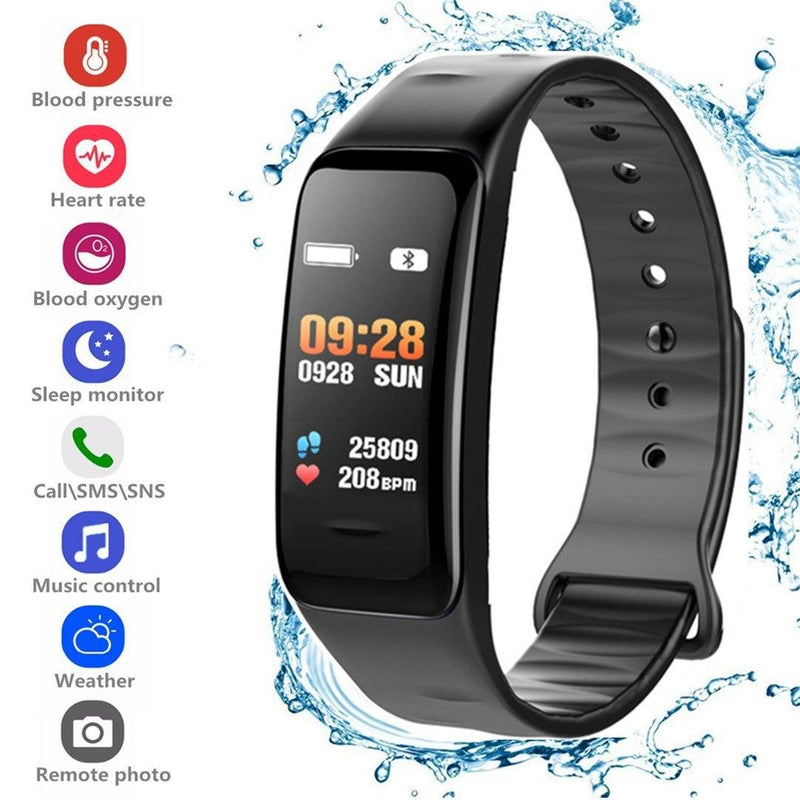 Waterproof Purple Smart Wristband Bracelet Fitness Tracker Health Monitor Heart Rate Gadgets & Accessories - DailySale