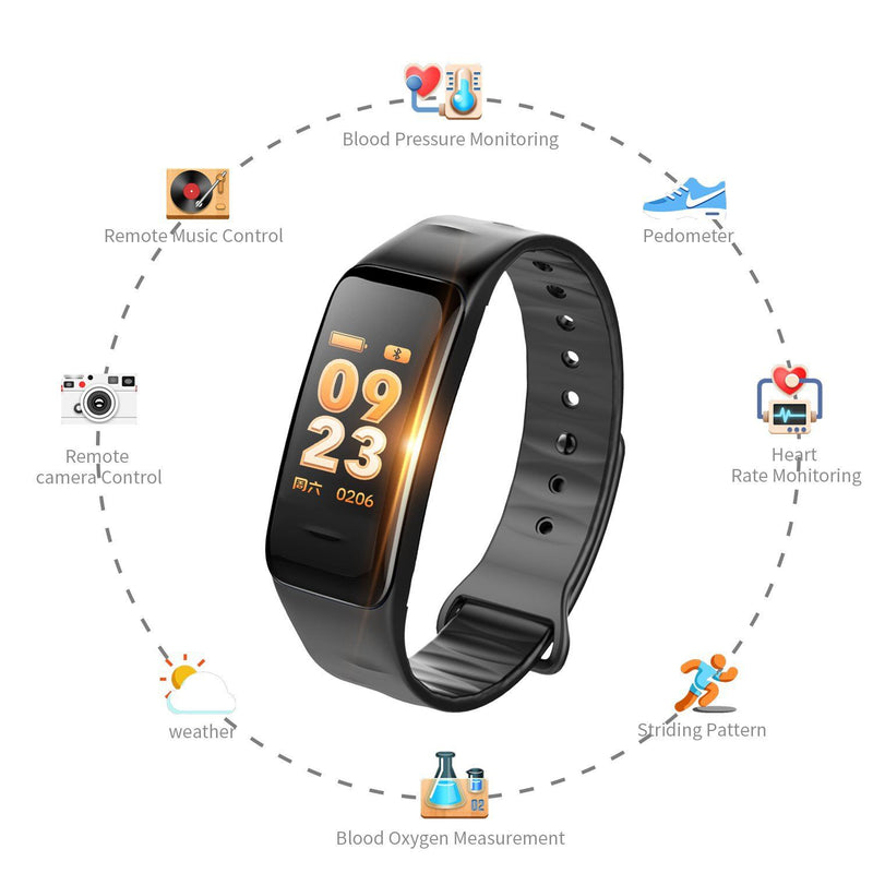 Waterproof Purple Smart Wristband Bracelet Fitness Tracker Health Monitor Heart Rate Gadgets & Accessories - DailySale