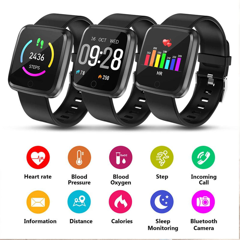 Waterproof Touch Screen Watch Heart Rate Sports Fitness Tracker Wellness & Fitness - DailySale