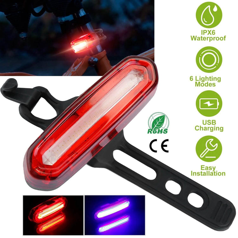 Waterproof USB Rechargeable LED Bicycle Tail Warning Lamp Sports & Outdoors - DailySale