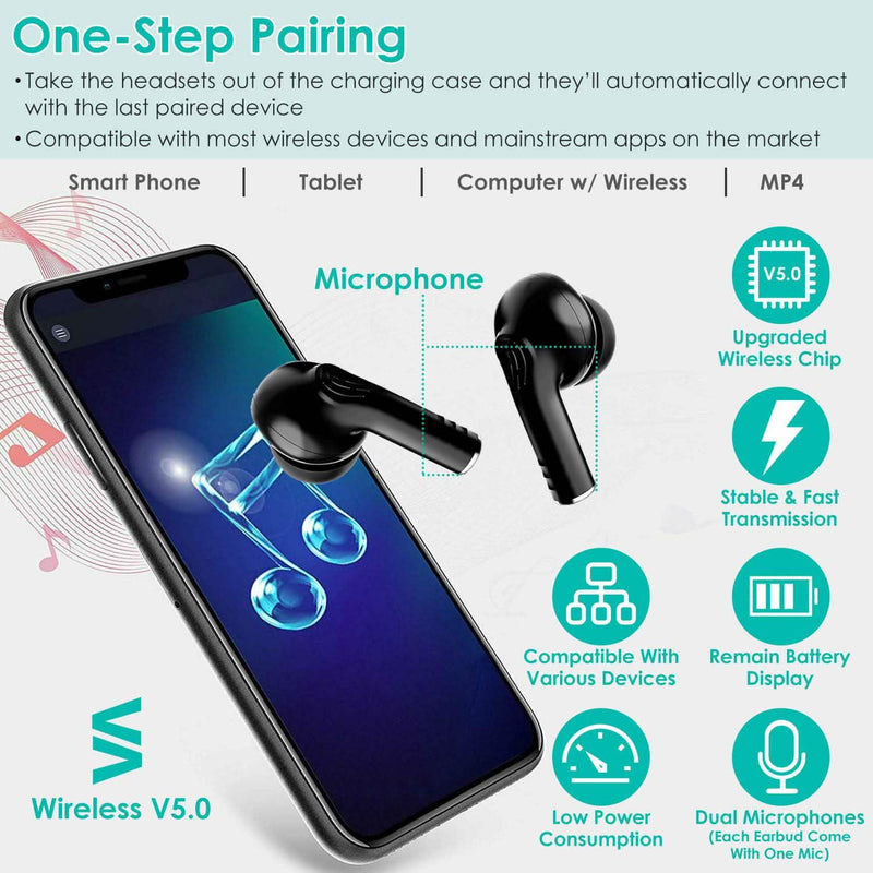 Waterproof Wireless 5.0 TWS Earbuds Headphones & Audio - DailySale