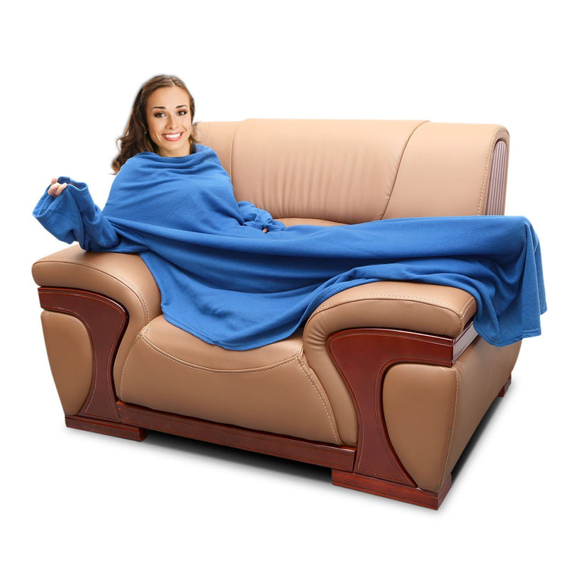 Wearable Fleece Blanket with Sleeves