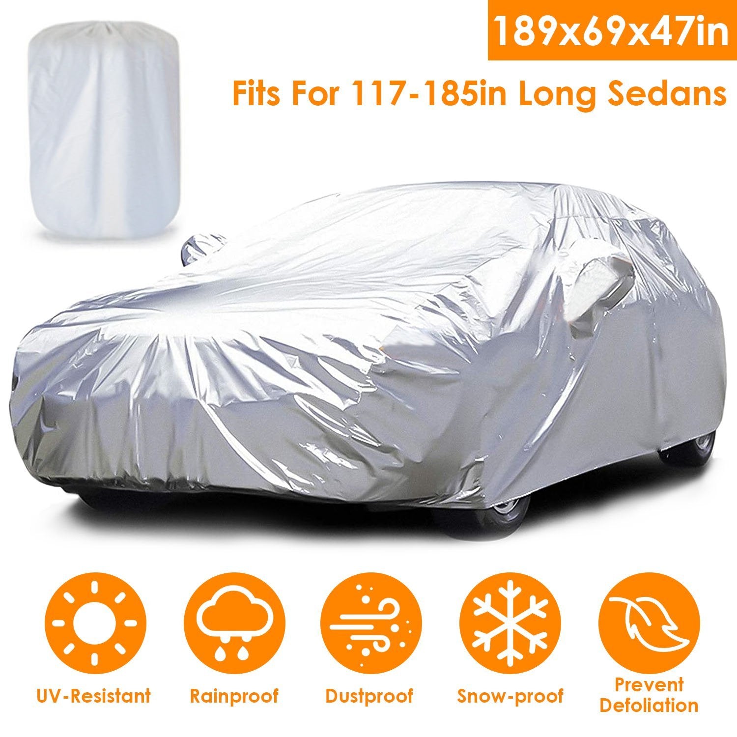 Weather UV Outdoor Full Cover For Sedans Up To 185" Automotive - DailySale