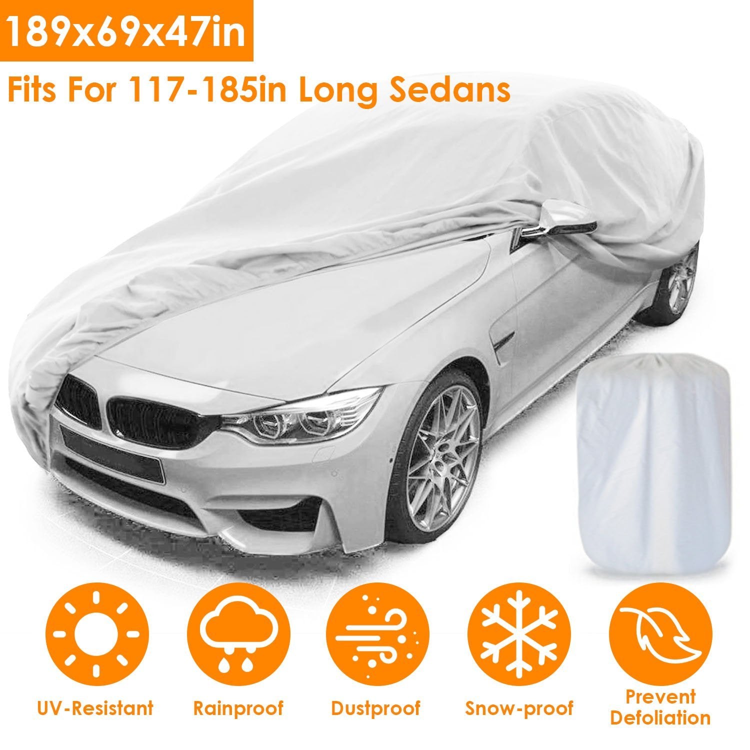 Weather UV Outdoor Full Cover For Sedans Up To 185" Automotive - DailySale