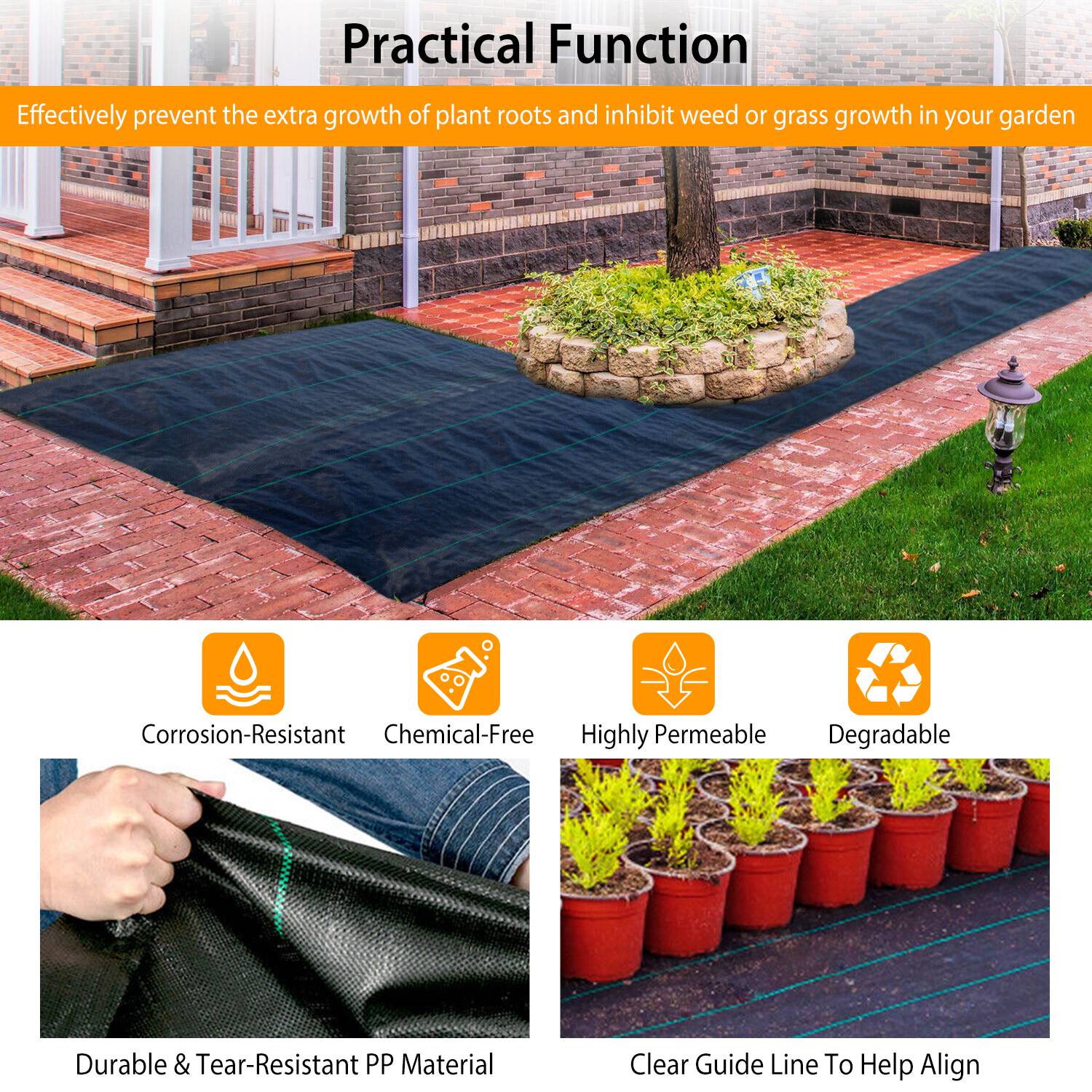 Weed Barrier Landscape Gardening Mat Fabric Woven Garden & Patio - DailySale