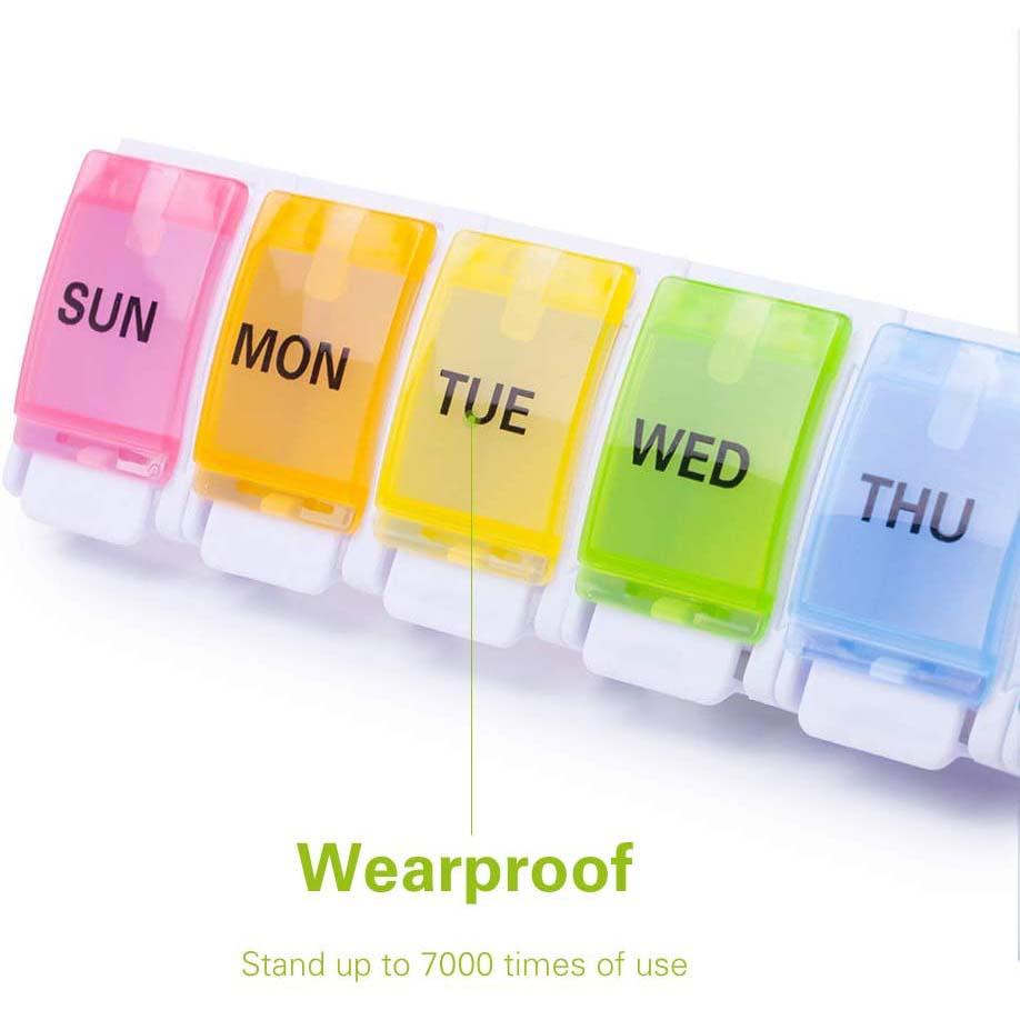 Weekly Pill Organizer Detachable, Sukuos Large Daily Pill Cases Wellness - DailySale