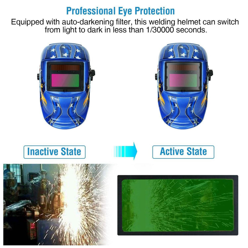 Welding Helmet Solar Powered Auto Darkening Hood with Adjustable Wide Shade Everything Else - DailySale