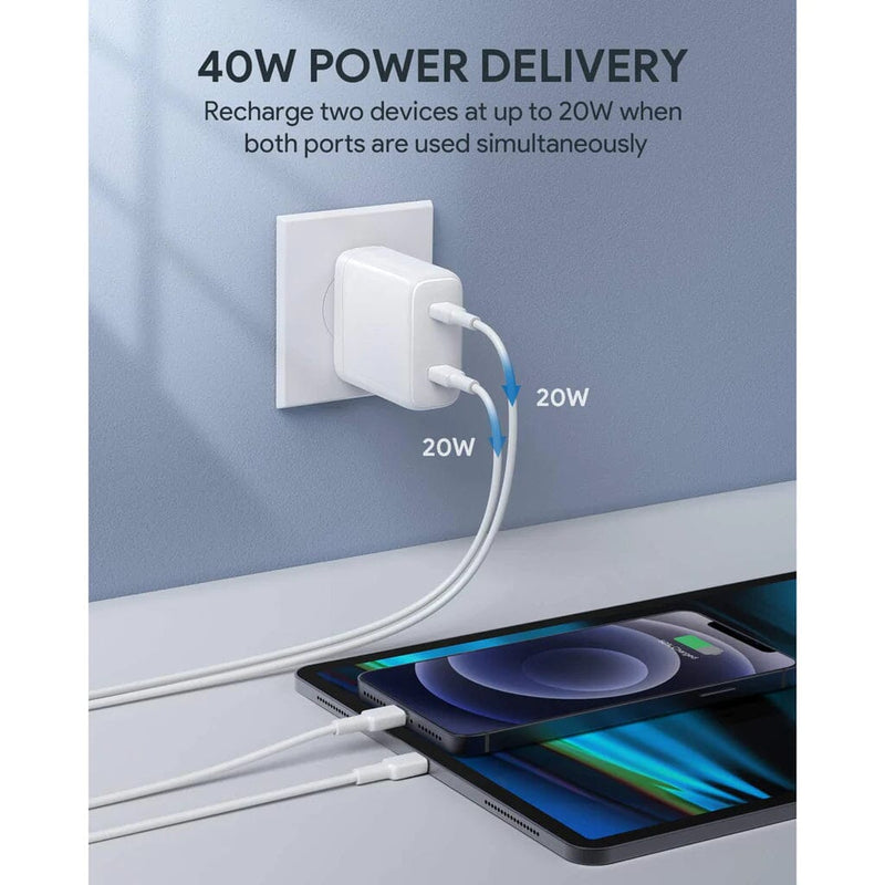 Wemiss 40W USB-C Wall Fast Charger with Foldable Plug Mobile Accessories - DailySale